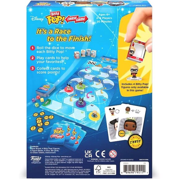 Disney Bitty Pop Chase Game Bitty Pop Mickey Princess Tiana Dash Maleficent New - Picture 4 of 6